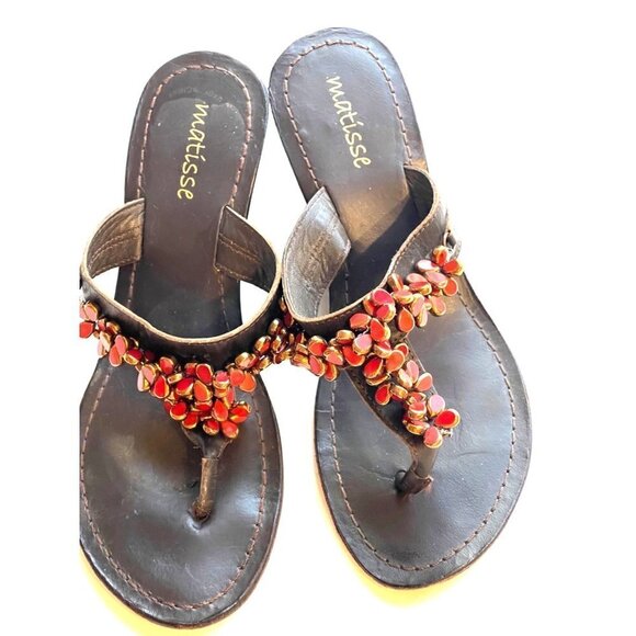 Matisse womens backless slide jewel trim size 9. 2.3/4 wedge - Picture 1 of 6